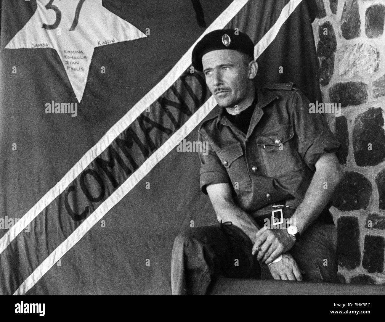 Geografie/Reisen, Kongo, Ereignisse, Simba-Aufstand 1964 - 1965, Söldner, Leutnant Roy Larsen Frono Schweden, Februar 1965, Militär, Kongokrise, Bürgerkrieg, Afrika, Demokratische Republik Kongo, 20. Jahrhundert, historisch, historisch, 1960er Jahre, Menschen, Stockfoto