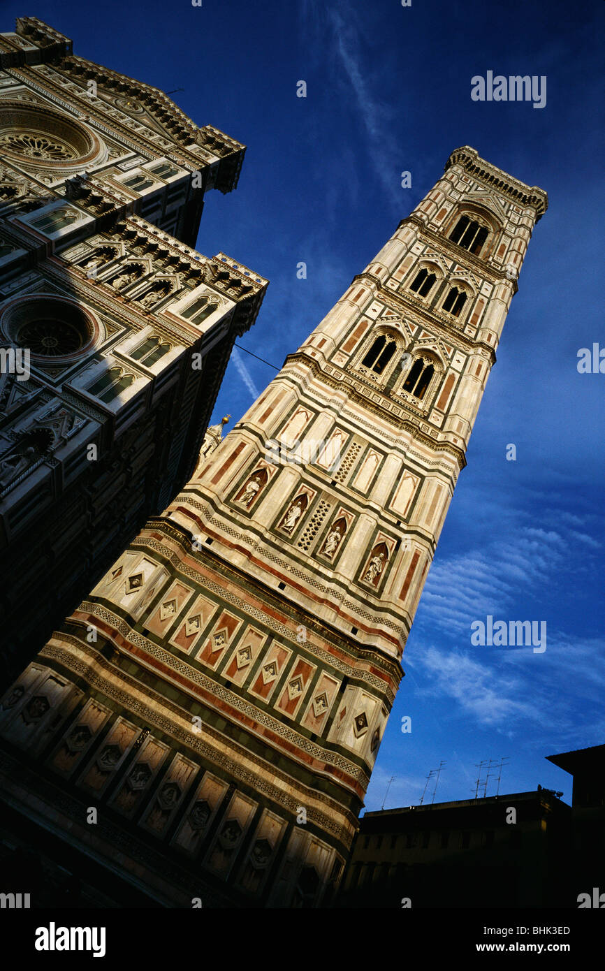 Florenz, Italien. Der Kirchturm von Santa Maria del Fiore, von Giotto. Stockfoto