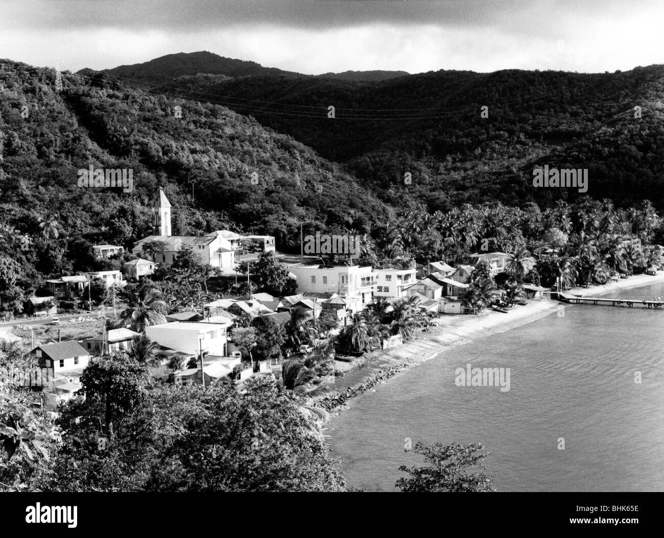 Geographie/Reise, Frankreich, Guadeloupe, Deshaies, Stadtansichten/Stadtansichten, Blick auf die Stadt, 1976, Stockfoto