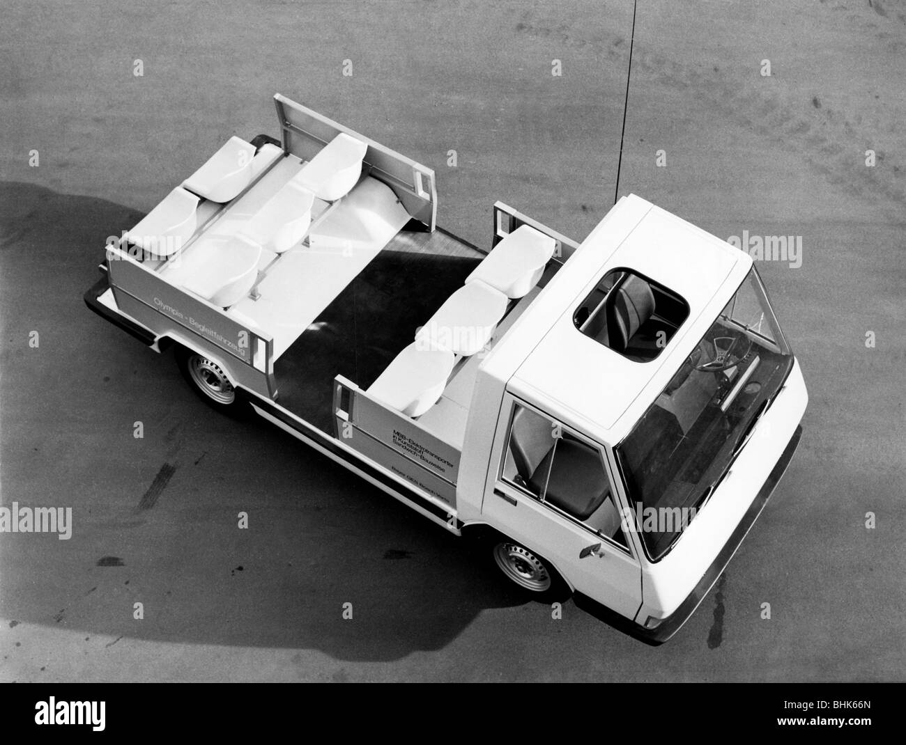 Transport/Transport, Autos, Elektroauto, führendes Fahrzeug von Messerschmitt-Boelkow-Blohm für die Olympischen Spiele in München 1972, Stockfoto