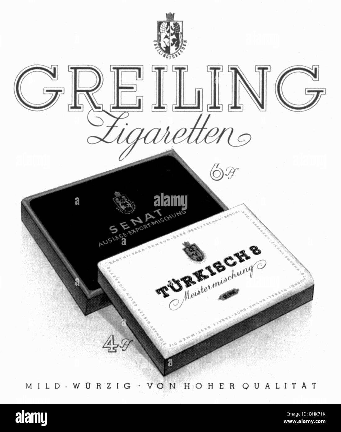 Werbung, Tabak, Greiling Zigaretten, Werbung, "Atlantis", März 1942, Stockfoto