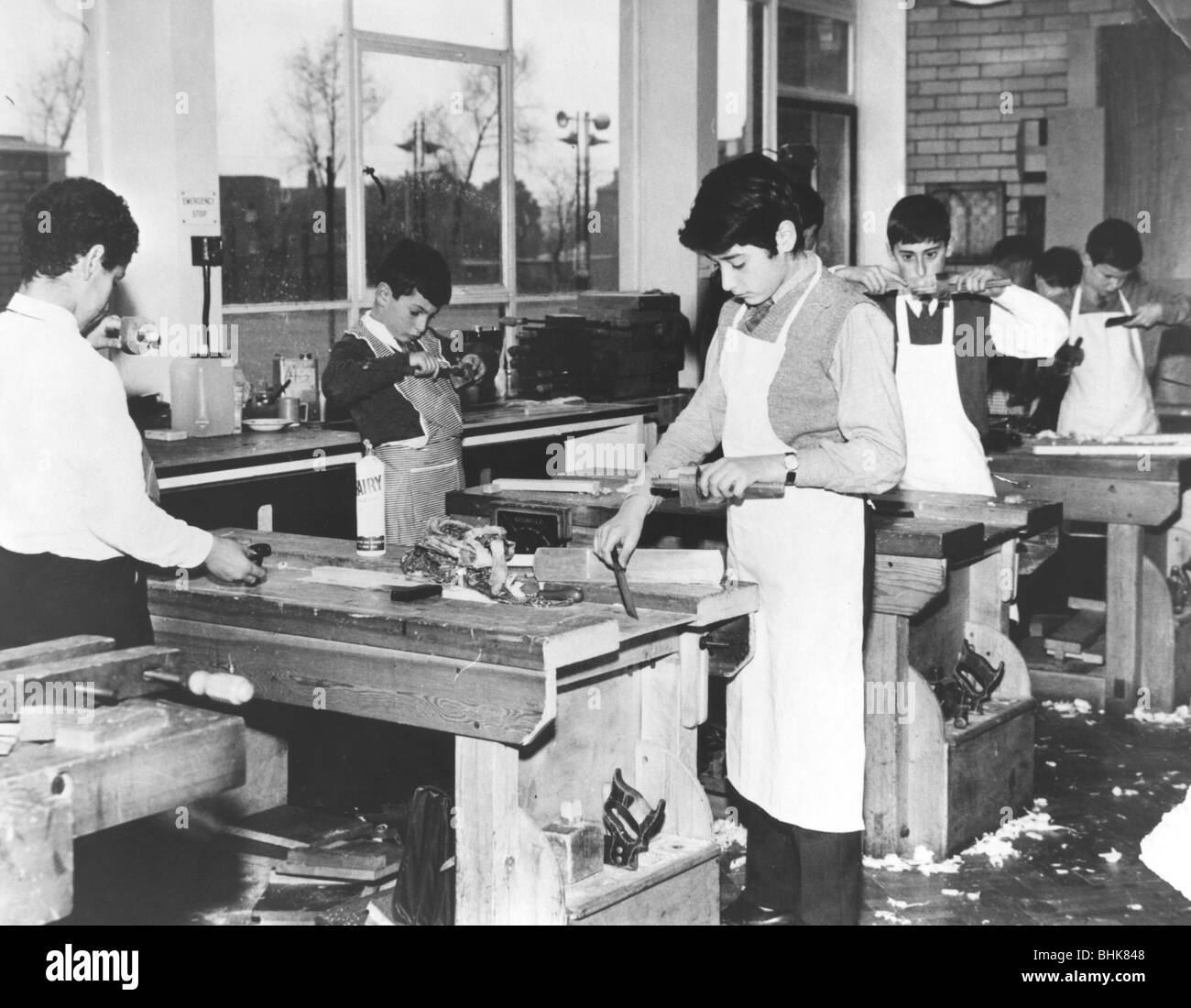 Zimmerei Klasse am Jüdischen Freie Schule, 1960er Jahre. Artist: Unbekannt Stockfoto