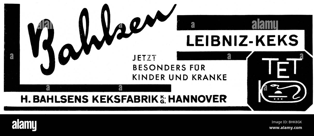 Werbung, Essen, Gebäck, Balsen Leibgebäck, Balsen KG, Hannover, Werbung, "Atlantis", Juni 1942, Stockfoto