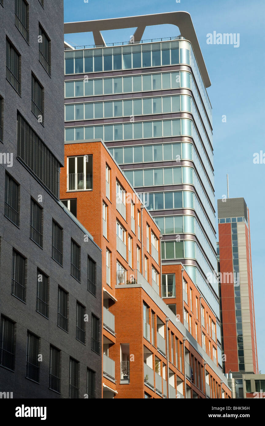 Moderne Bürogebäude in St. Pauli, Hamburg, Deutschland Stockfoto