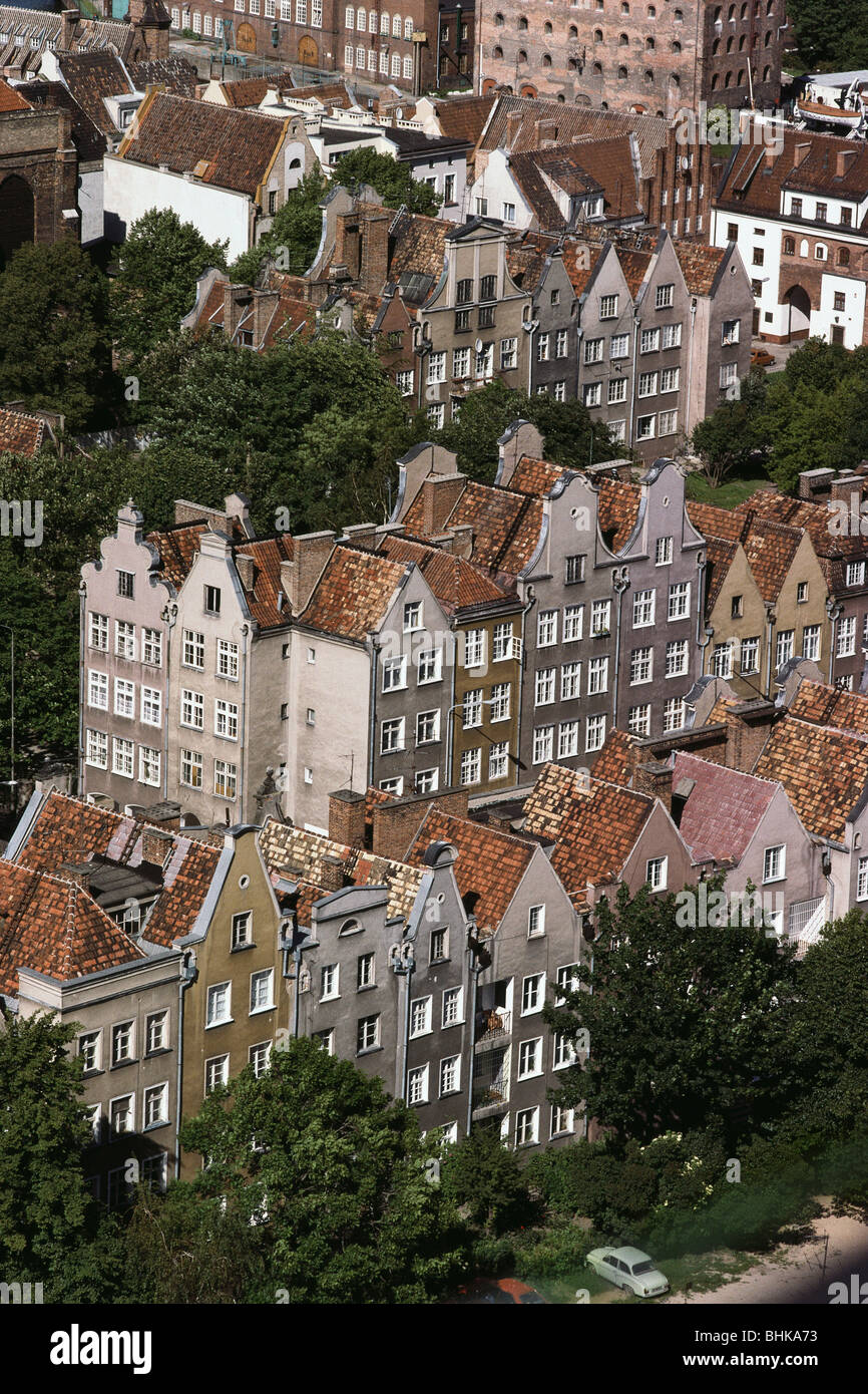 Danzig. Polen. Blick auf charakteristische Bürgerhäuser in der Altstadt. Stockfoto