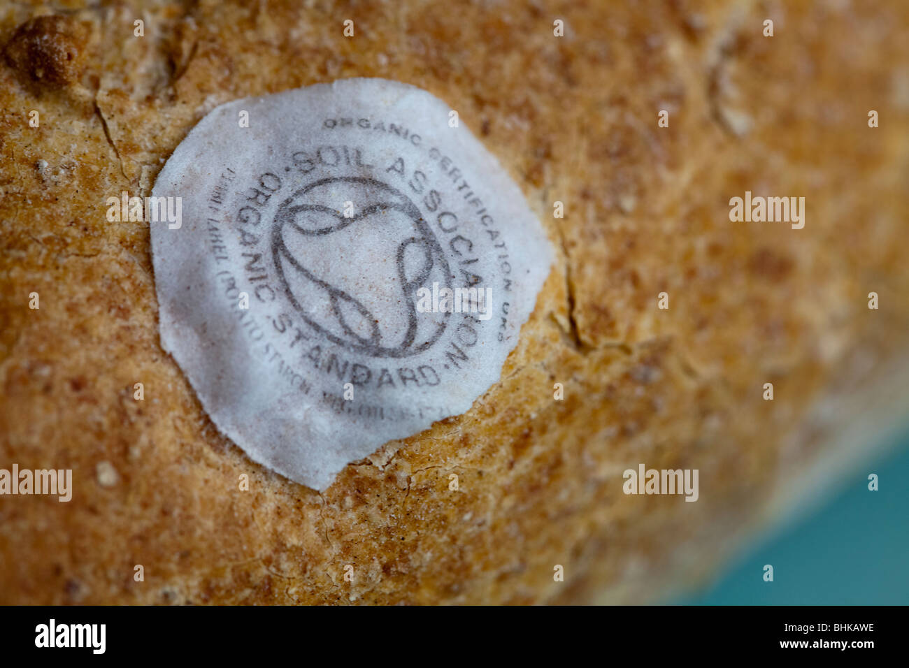 Soil Association gekennzeichnet Bio-Brot Stockfoto