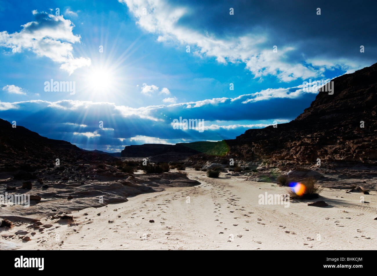 Dramatische Landschaften Wintertag in der Wüste Stockfoto