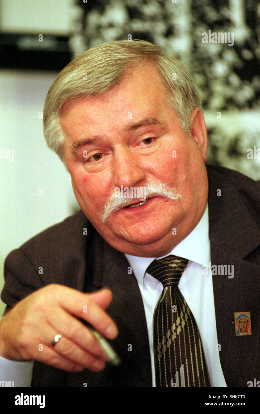 Porträt des ehemaligen polnischen Präsidenten Lech Walesa Stockfoto