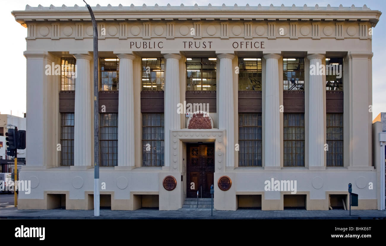 Öffentliche Vertrauen Art Deco Bürogebäude, Napier, Neuseeland Stockfoto