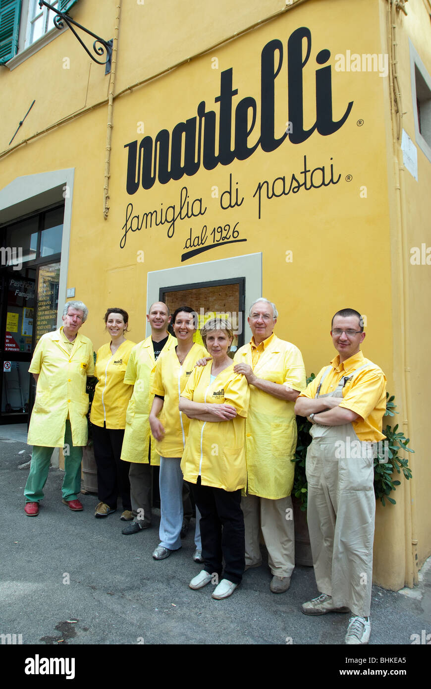 Familie geführtes Nudelfabrik in Lari, Italien: Martelli Famiglia di Pastai Stockfoto