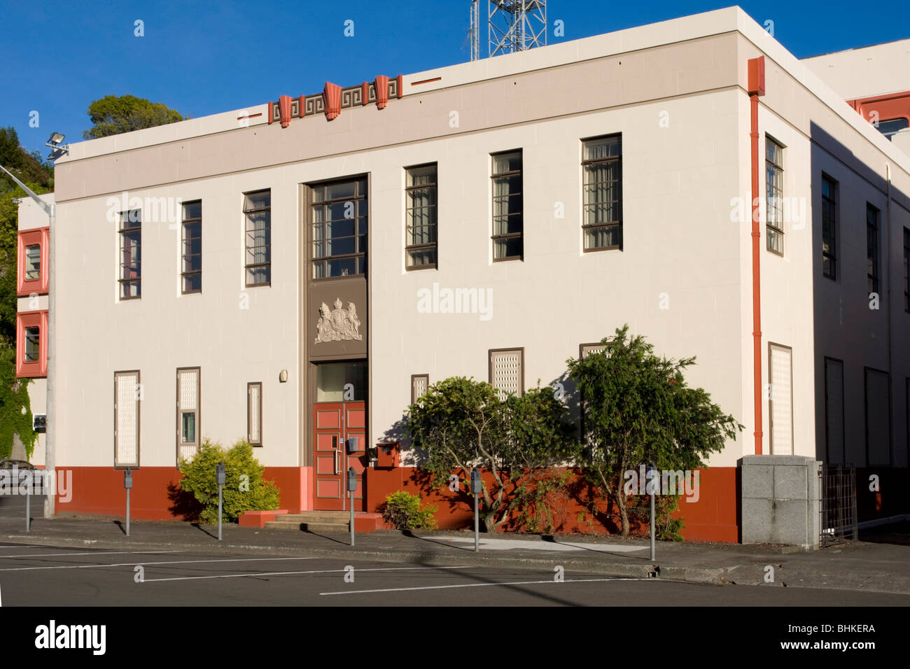 Telefon Austausch Art Deco Gebäude, Napier, Neuseeland Stockfoto