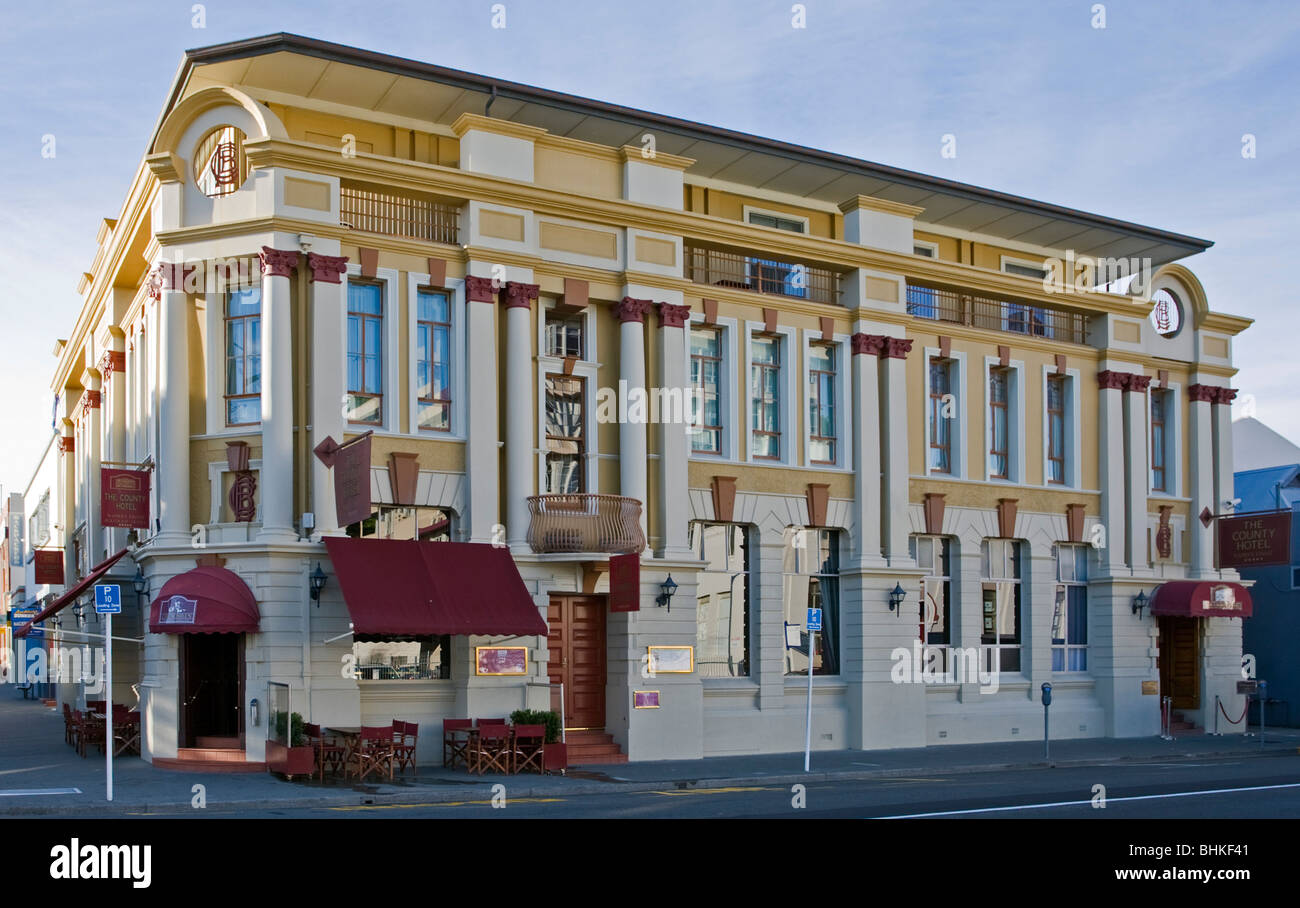 Das County Hotel, Napier, Neuseeland Stockfoto