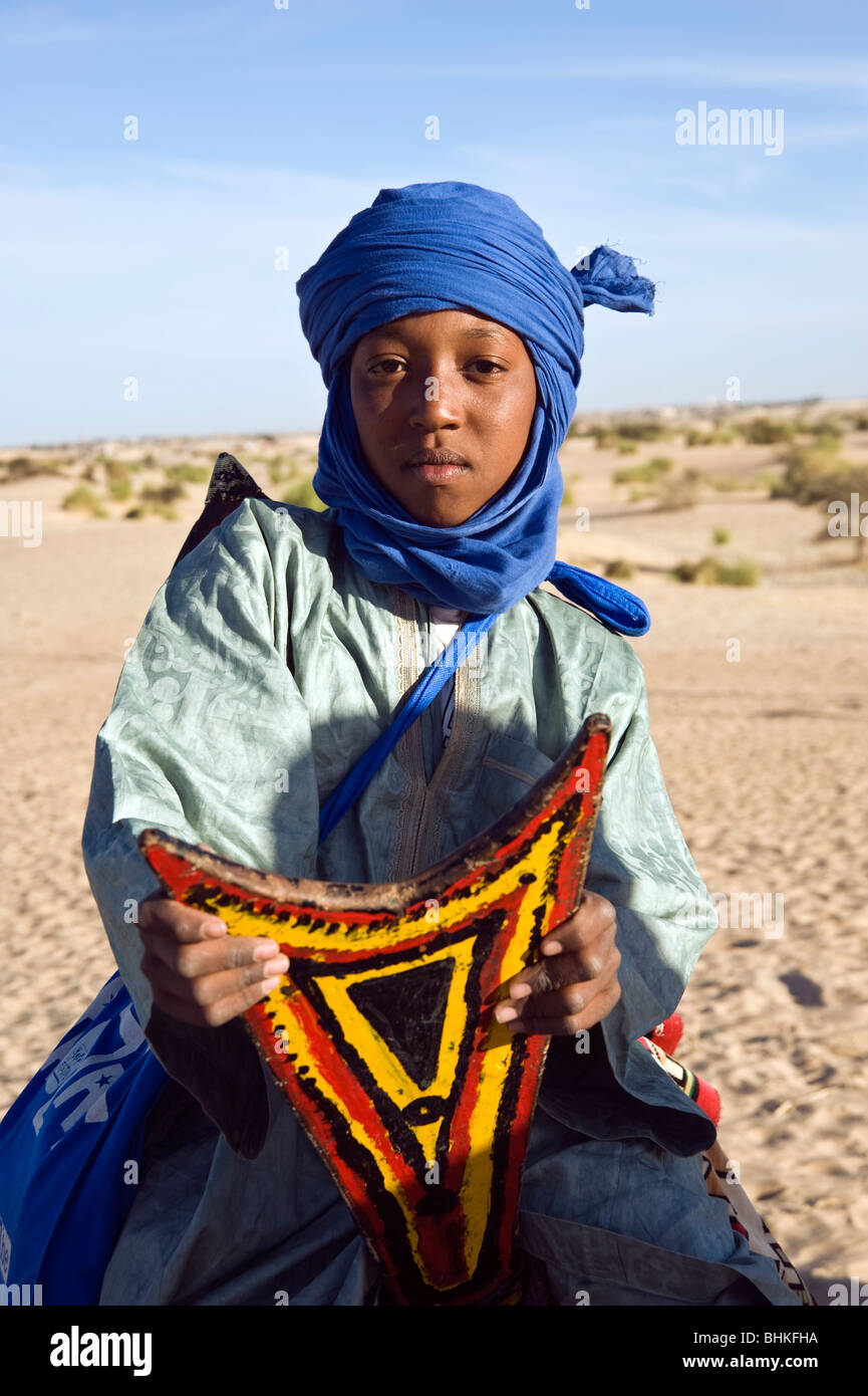 Touareg junge auf Kamel, Wüste Sahara, Mali Stockfoto