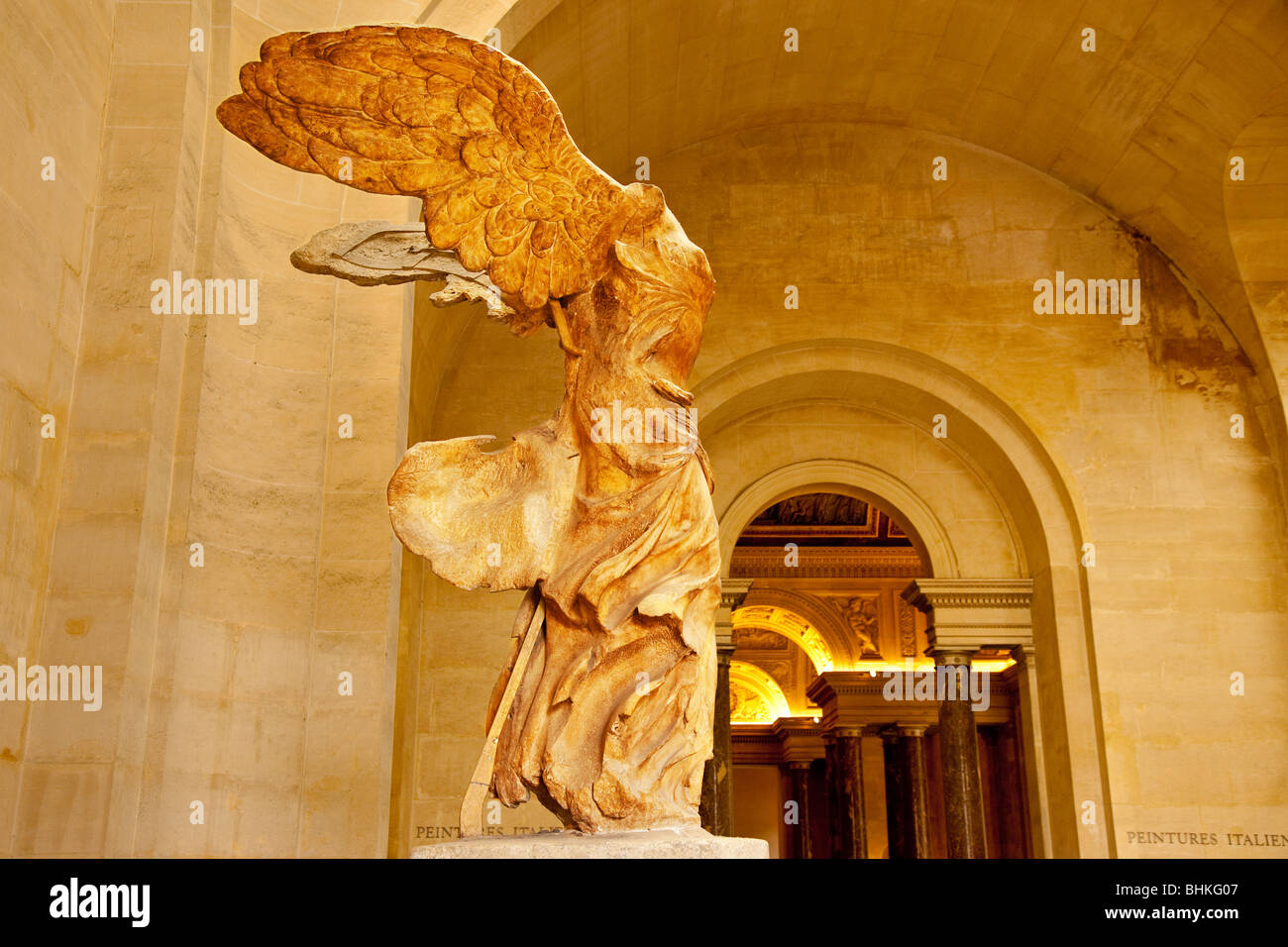 Statue von Winged Victory "Victoire de Samothraki" in das Musée du Louvre, Paris Frankreich Stockfoto