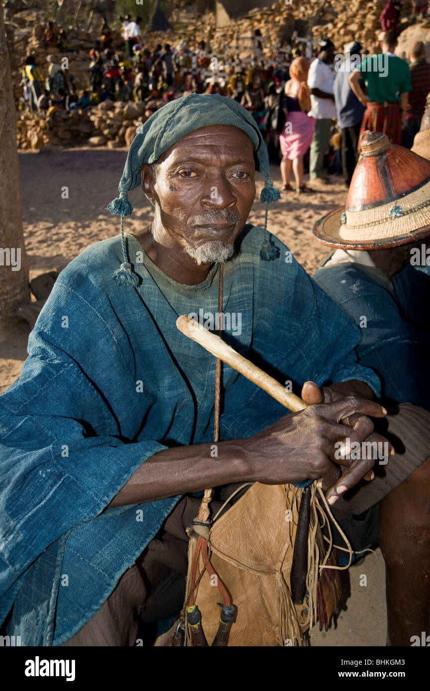 Traditionelle Musiker zahlt Dogon, Mali, Westafrika Stockfoto