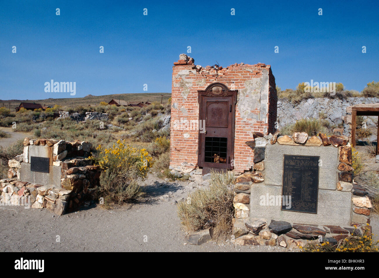 Ruinen eines Hauses, Bodie State Historic Park, Kalifornien Stockfoto