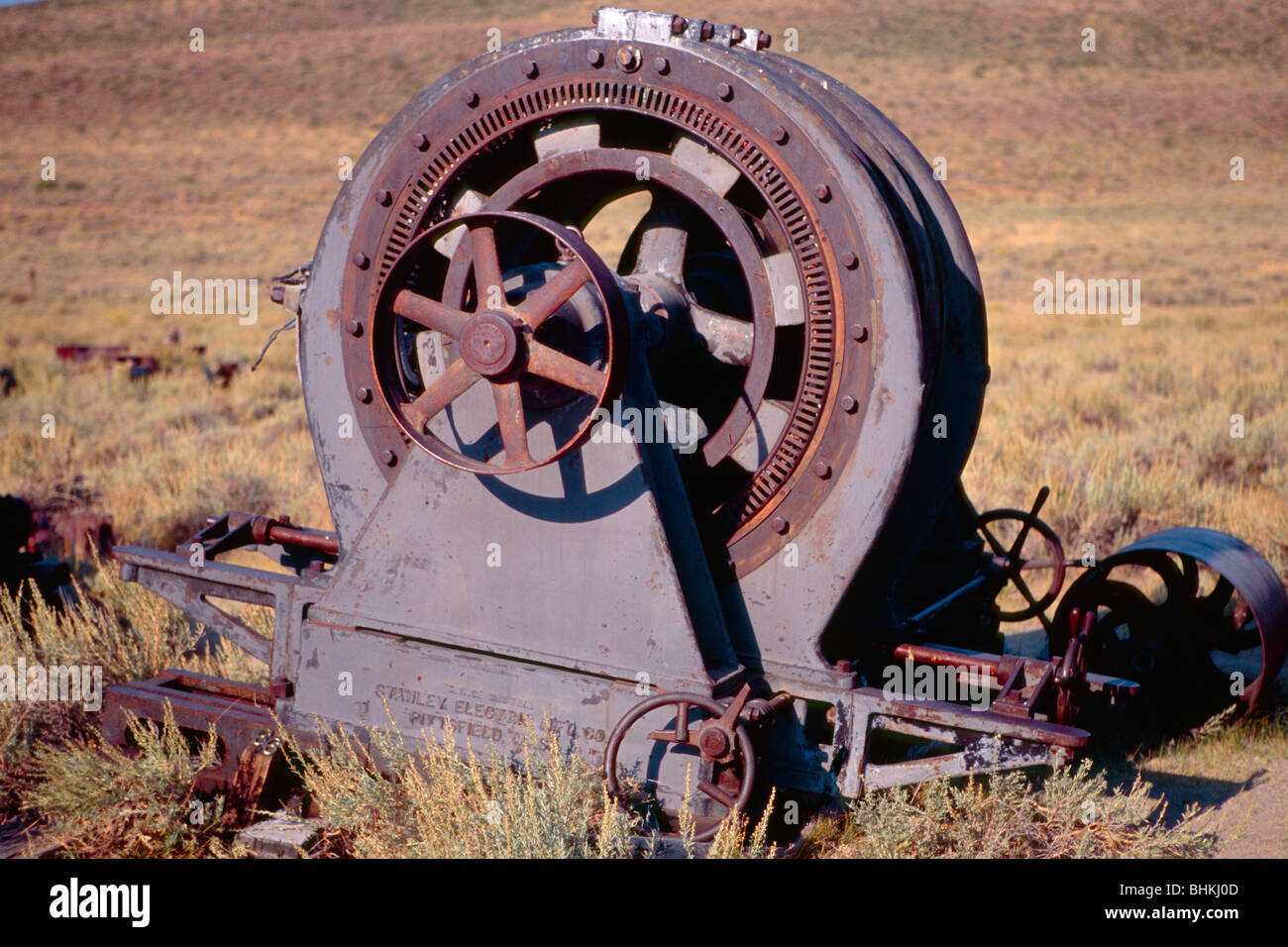 Nahaufnahme einer rosten Mining Equipment, Bodie, Kalifornien Stockfoto