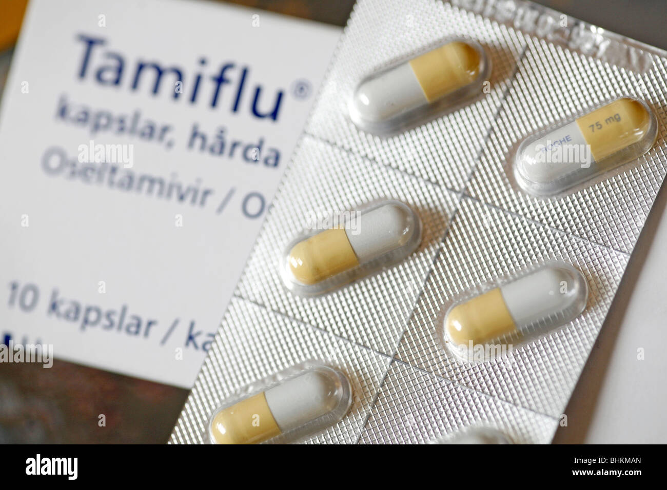 Tamiflu (Oseltamivir) antivirale Medikamente gegen Grippe, Schweinegrippe  und Vogelgrippe Stockfotografie - Alamy
