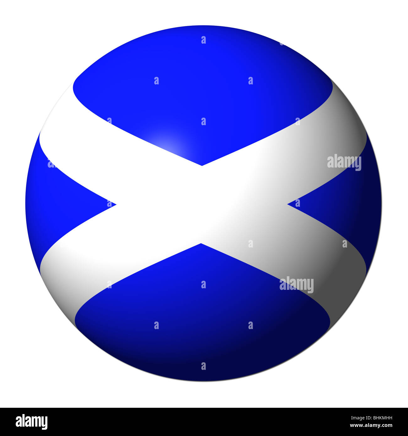 Schottland Fahne Kugel isoliert auf weißem Abbildung Stockfoto