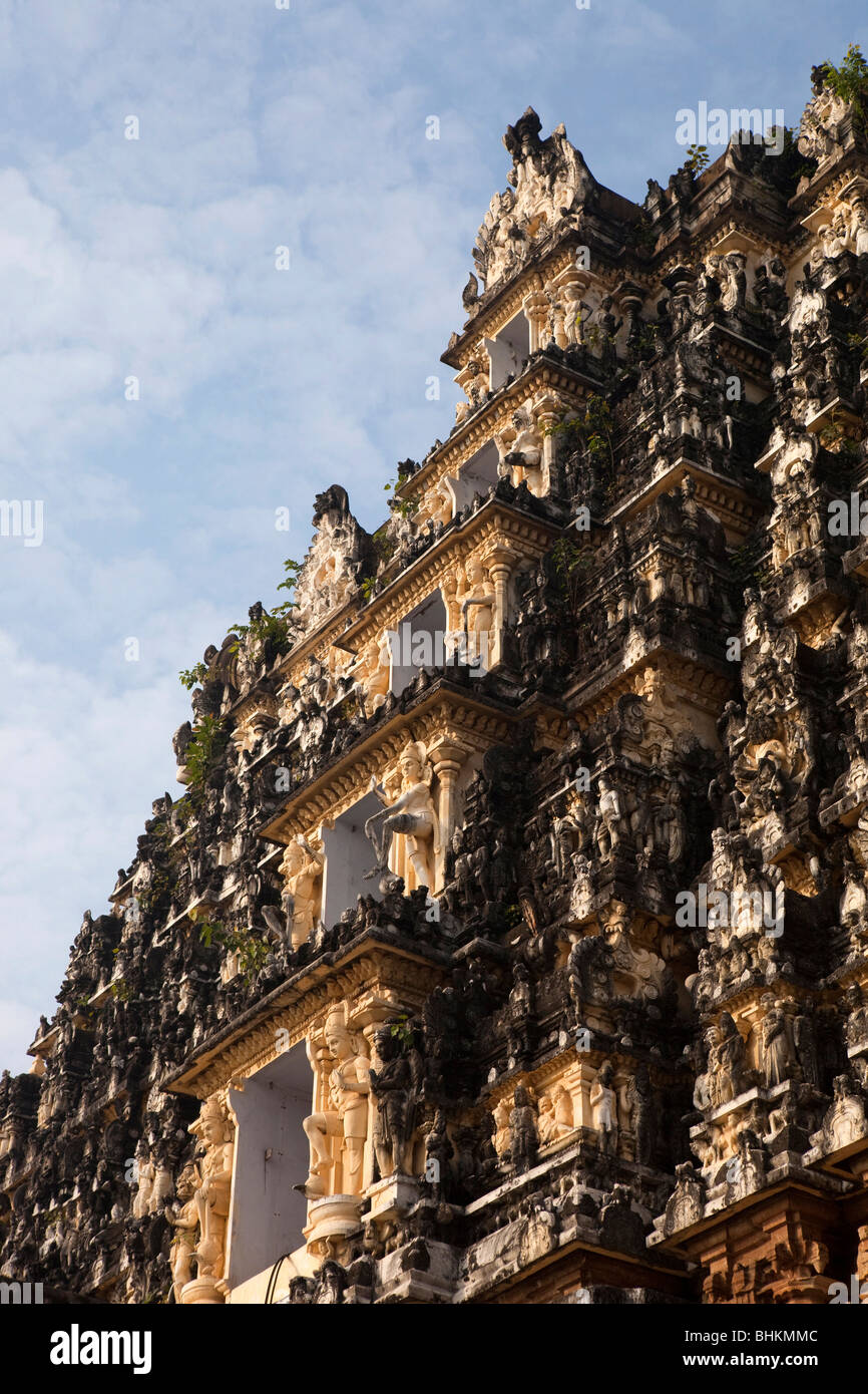 Indien, Kerala, Thiruvananthapuram, (Trivandrum), Hindu-Tempel Sri Padmanabhaswamy gopuram Stockfoto
