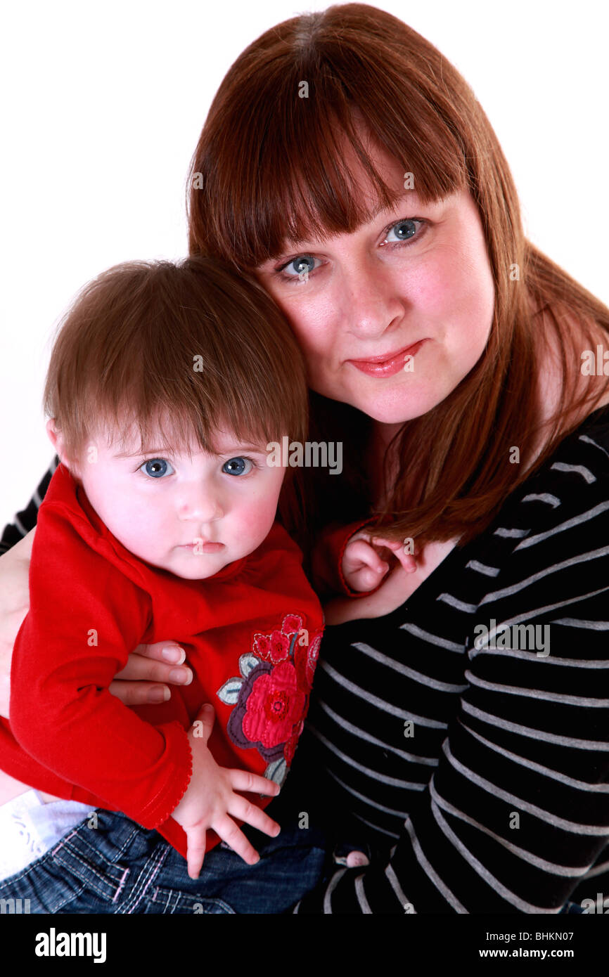 Mutter und 6 Monate alten Tochter. Stockfoto