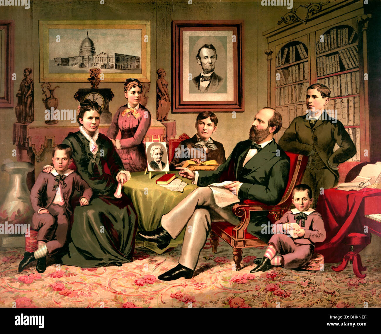 USA Präsidenten Garfield und Familie, 1881 Stockfoto