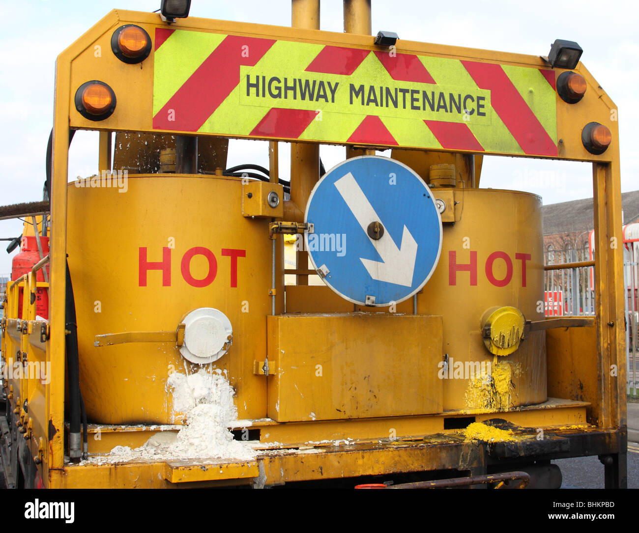 A Autobahn Wartung Straße Kennzeichnung LKW in Großbritannien. Stockfoto