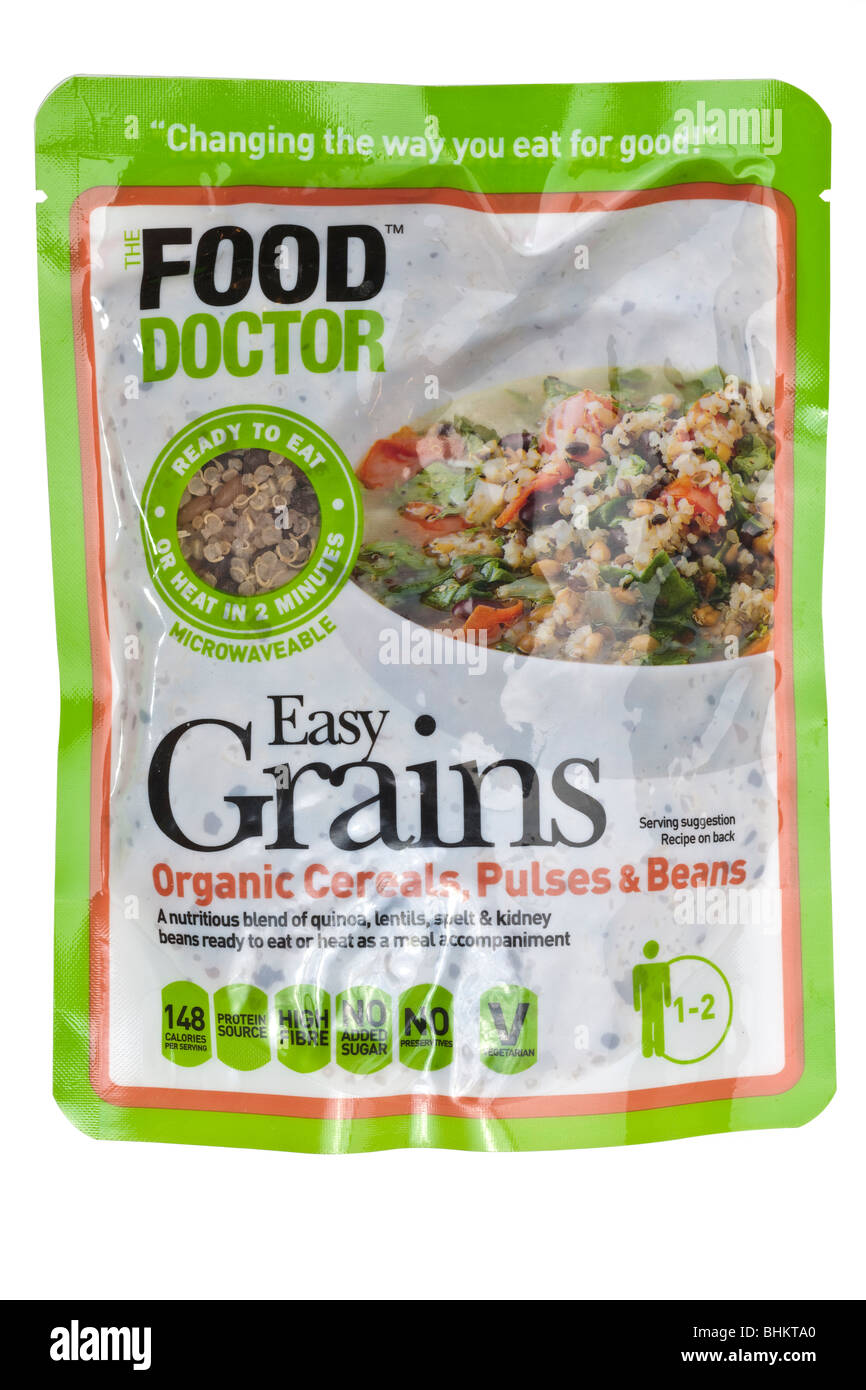Tasche von Essen Arzt Bio Getreide, Hülsenfrüchte und Bohnen Stockfoto