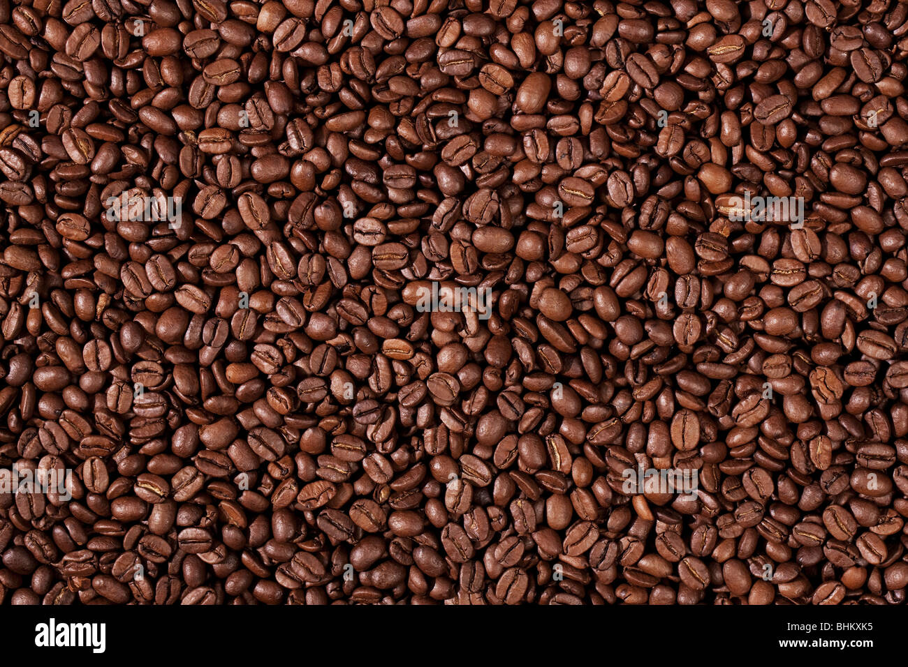 Hintergrundbild von Kaffeebohnen füllen das Bild Stockfoto