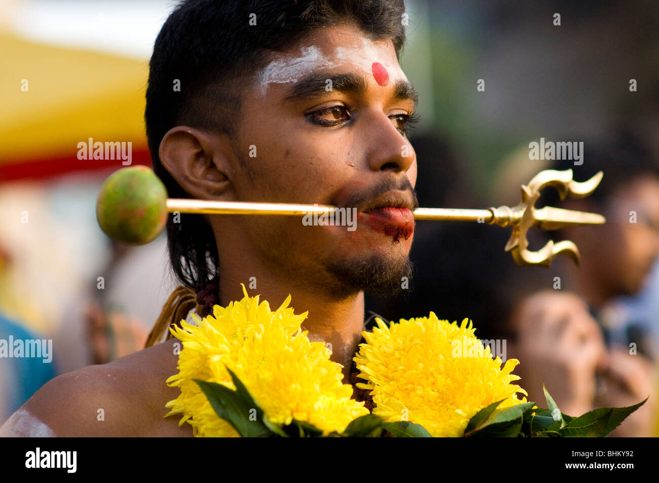 Pilger am Thaipusam Malaysia 2010 wird besessen, Thaipusam ist eine hinduistische Festival vor allem von der tamilischen Gemeinschaft gefeiert. Stockfoto