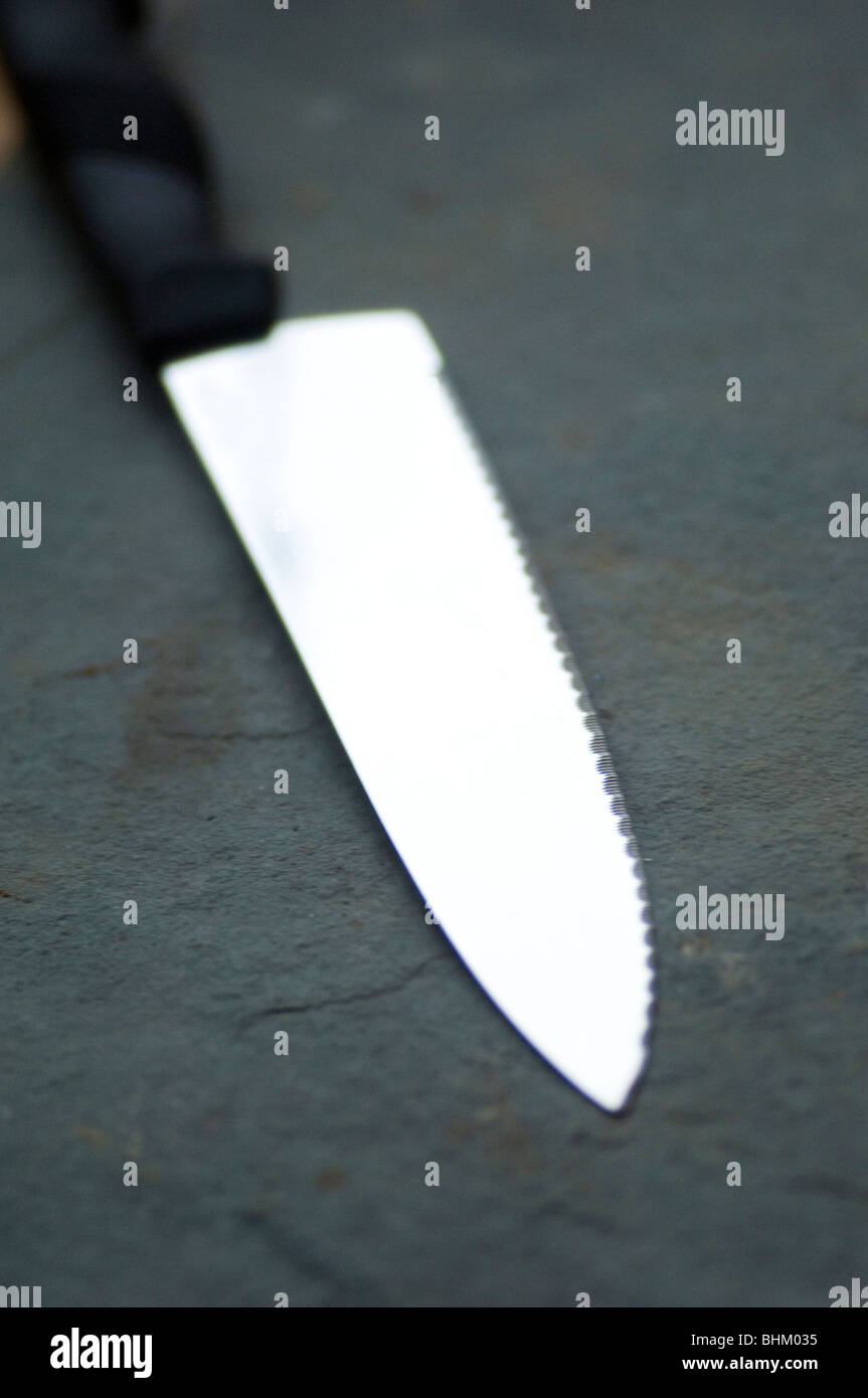 Große Küche Messer auf dem Boden Stockfoto