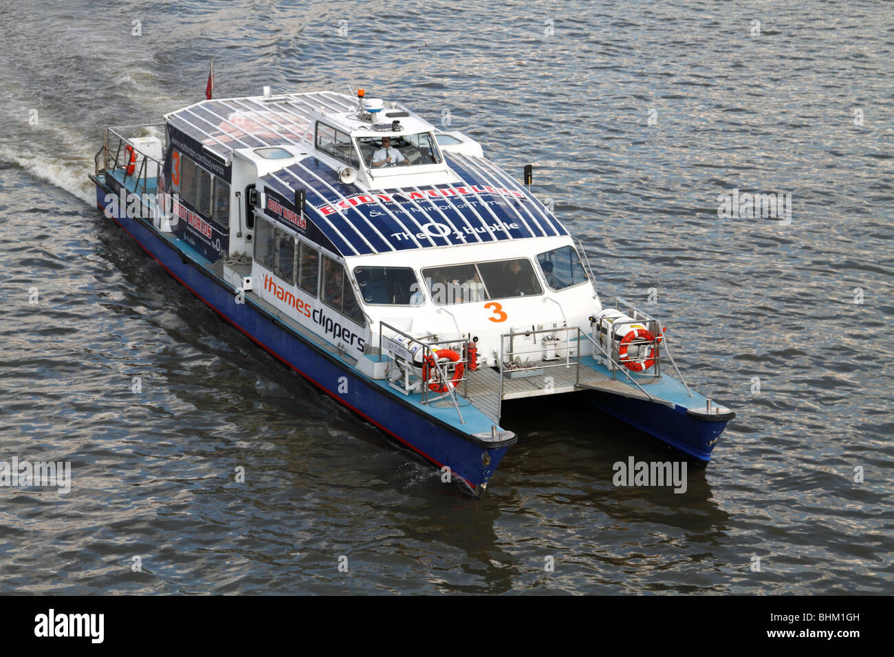 Thames Clipper-Wasser-Bus-Service an der Themse, London Stockfoto