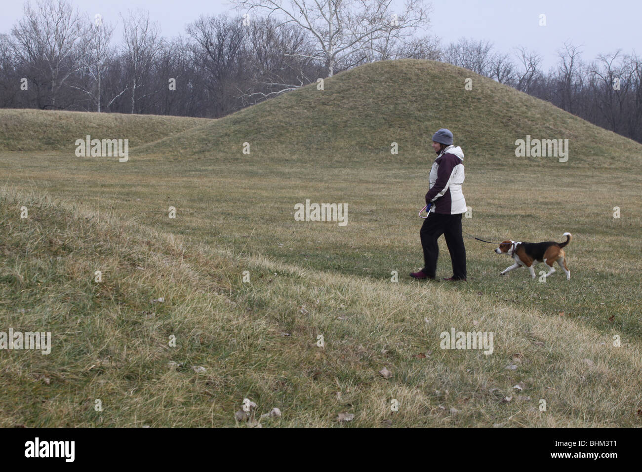 Hopewell Kultur nationaler historischer Park indische Hügel Erdarbeiten Chillicothe, ohio Stockfoto