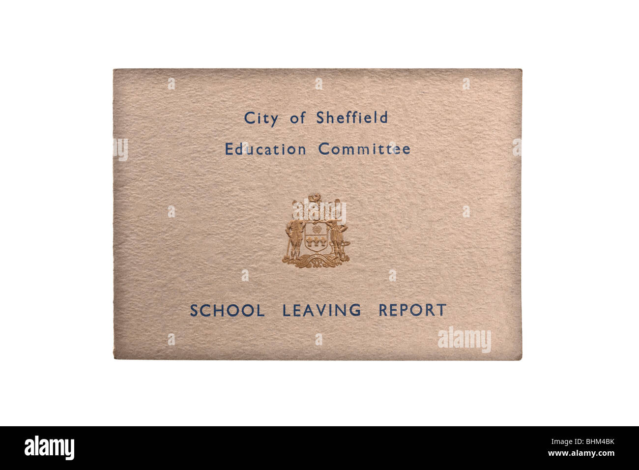 Vordere Abdeckung des einen 1963 Sheffield Schulabschluss Bericht Stockfoto