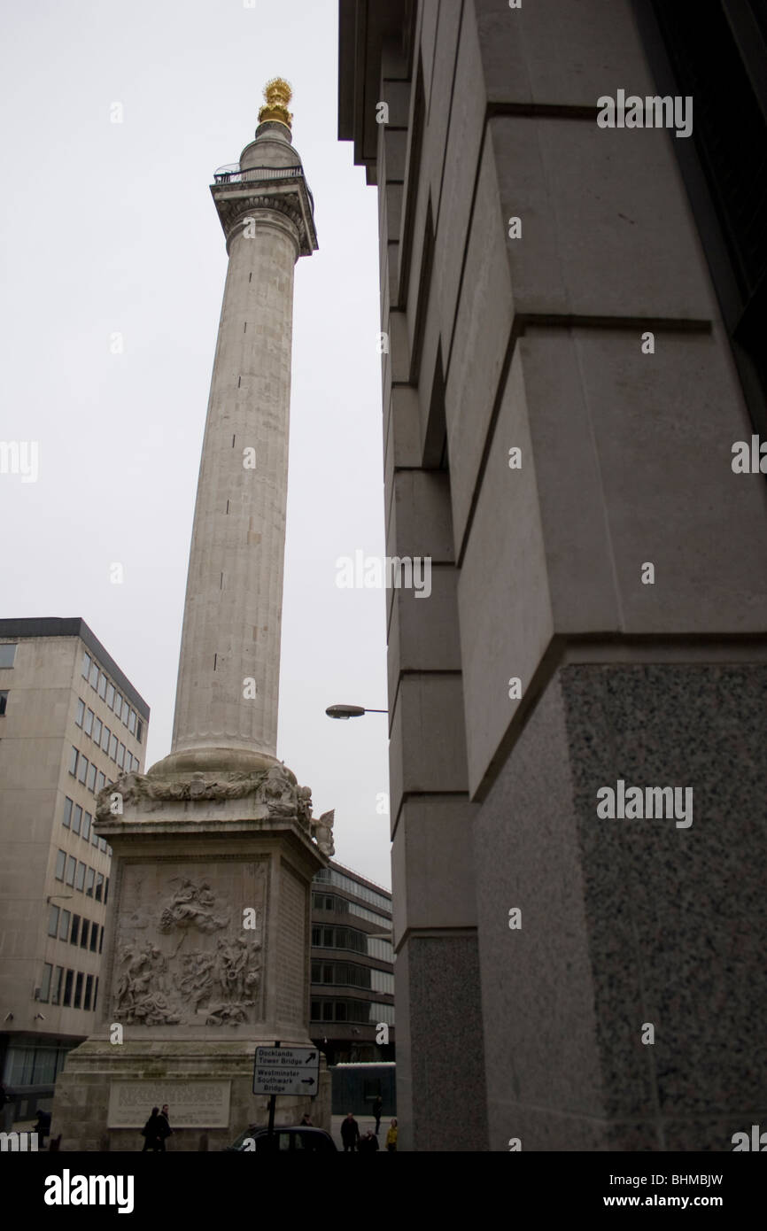 Denkmal für den großen Brand von London Stockfoto