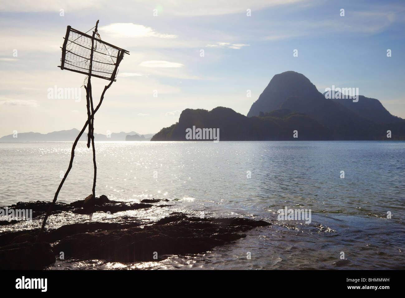 Remanents der Fische trocknen Gerät El Nido; Bacuit Archipels; Palawan; Philippinen. Stockfoto