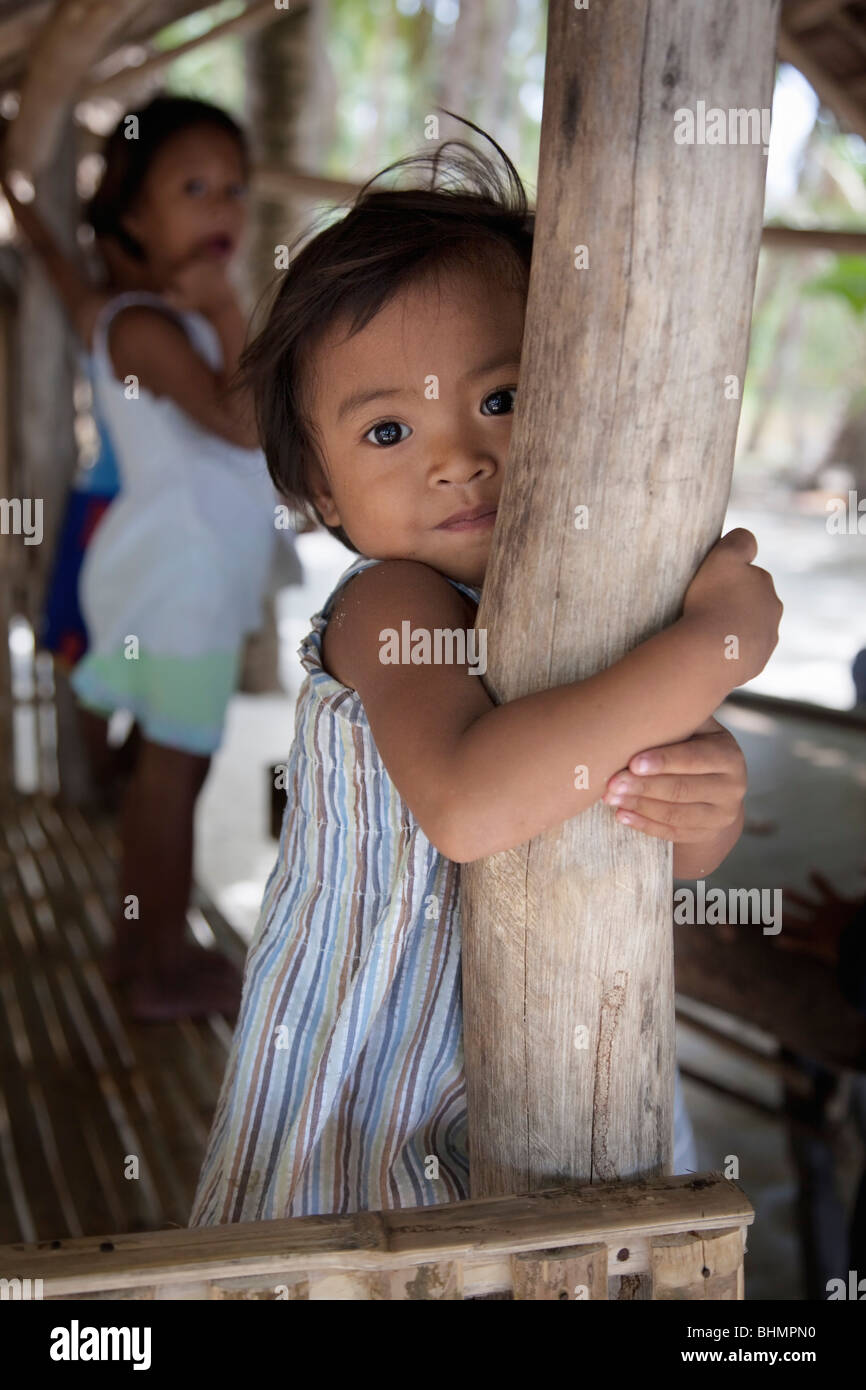 Einheimischen Mädchen; Darocotan Insel; Bacuit Archipels; Palawan; Philippinen Stockfoto