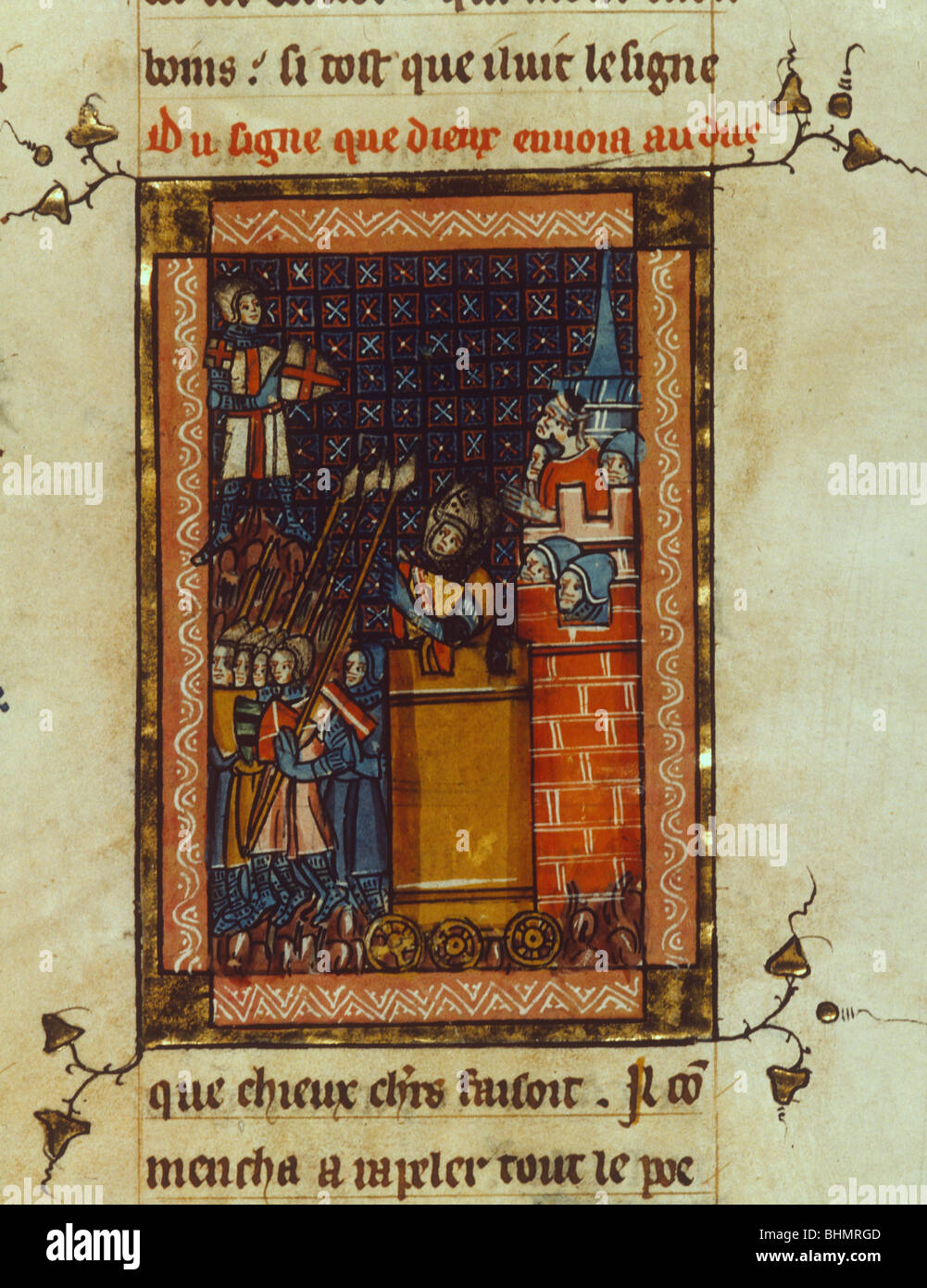 Belagerung von Jerusalem MSS Francais 352 Folio 61 von Guillaume de Tyr Bibliotheque Nationale Paris France Stockfoto