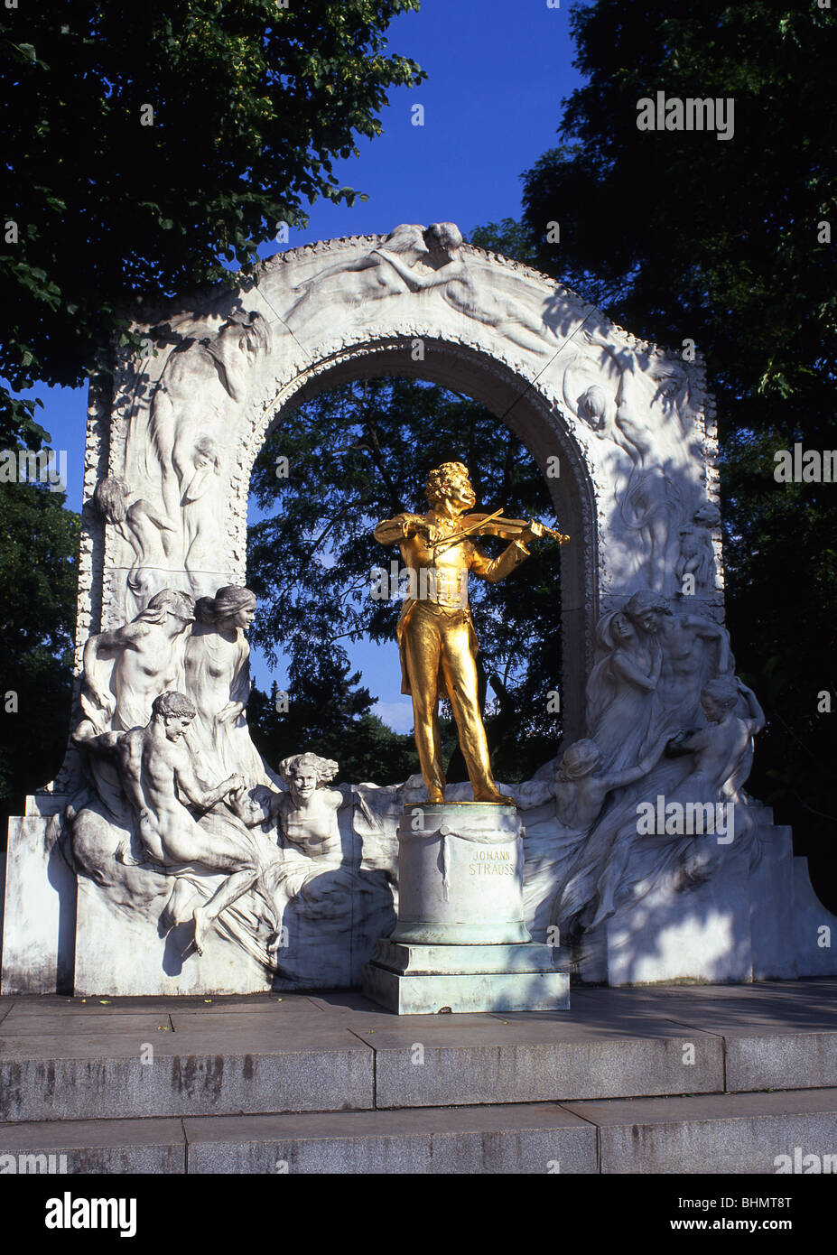 Johann Strauss-Statue Stadtpark Wien Österreich Stockfoto