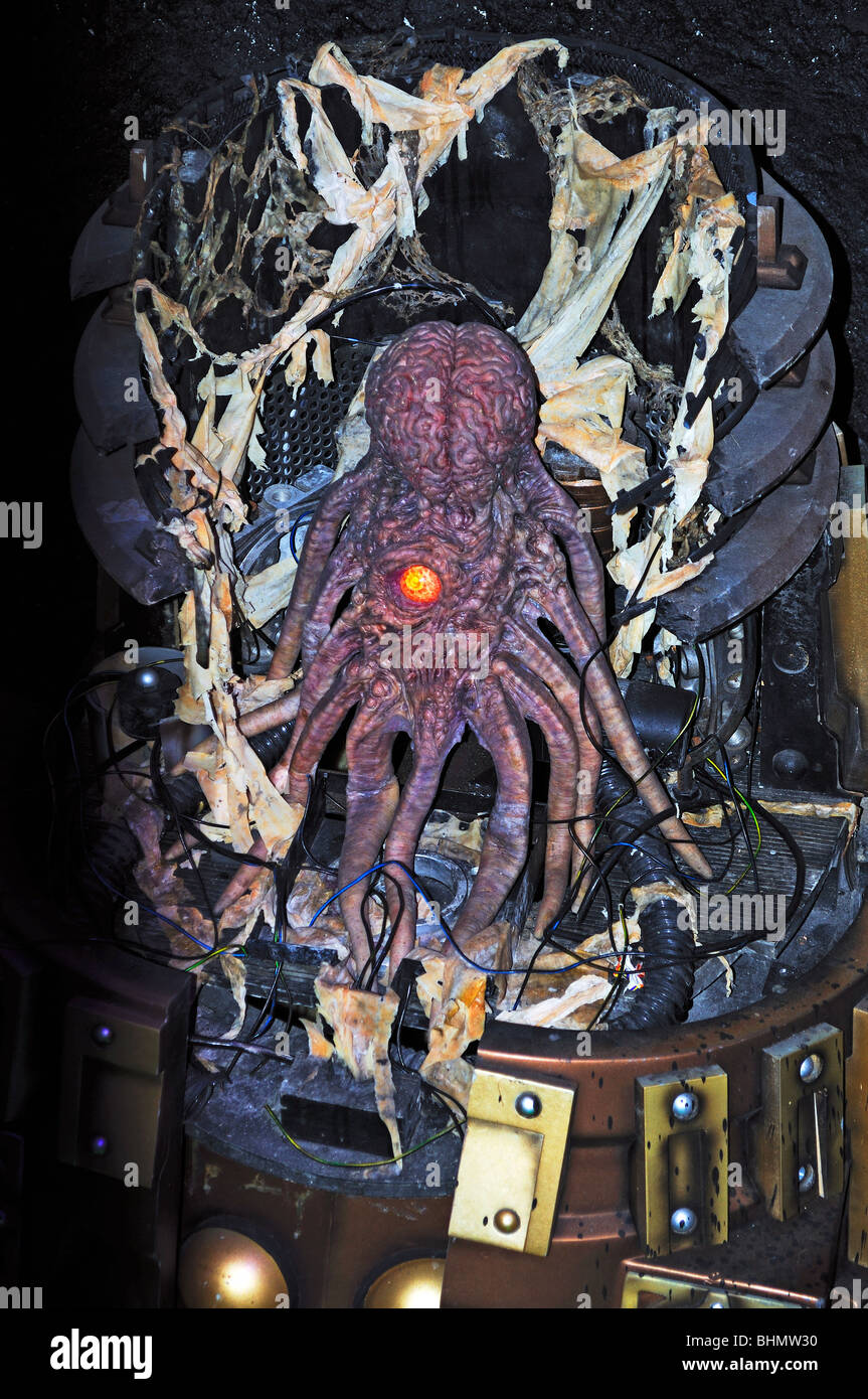 ein Mutant Dalek ausgesetzt in einer Dr.who-Ausstellung im Lands End, Cornwall, UK Stockfoto