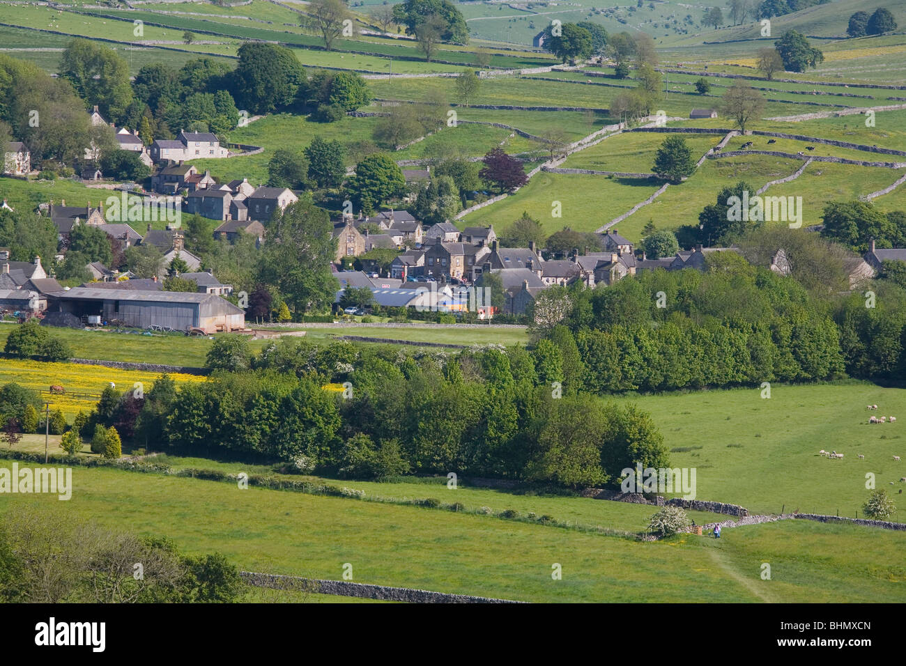 Eine Ansicht von Hartington, Peak District, Derbyshire, England Stockfoto