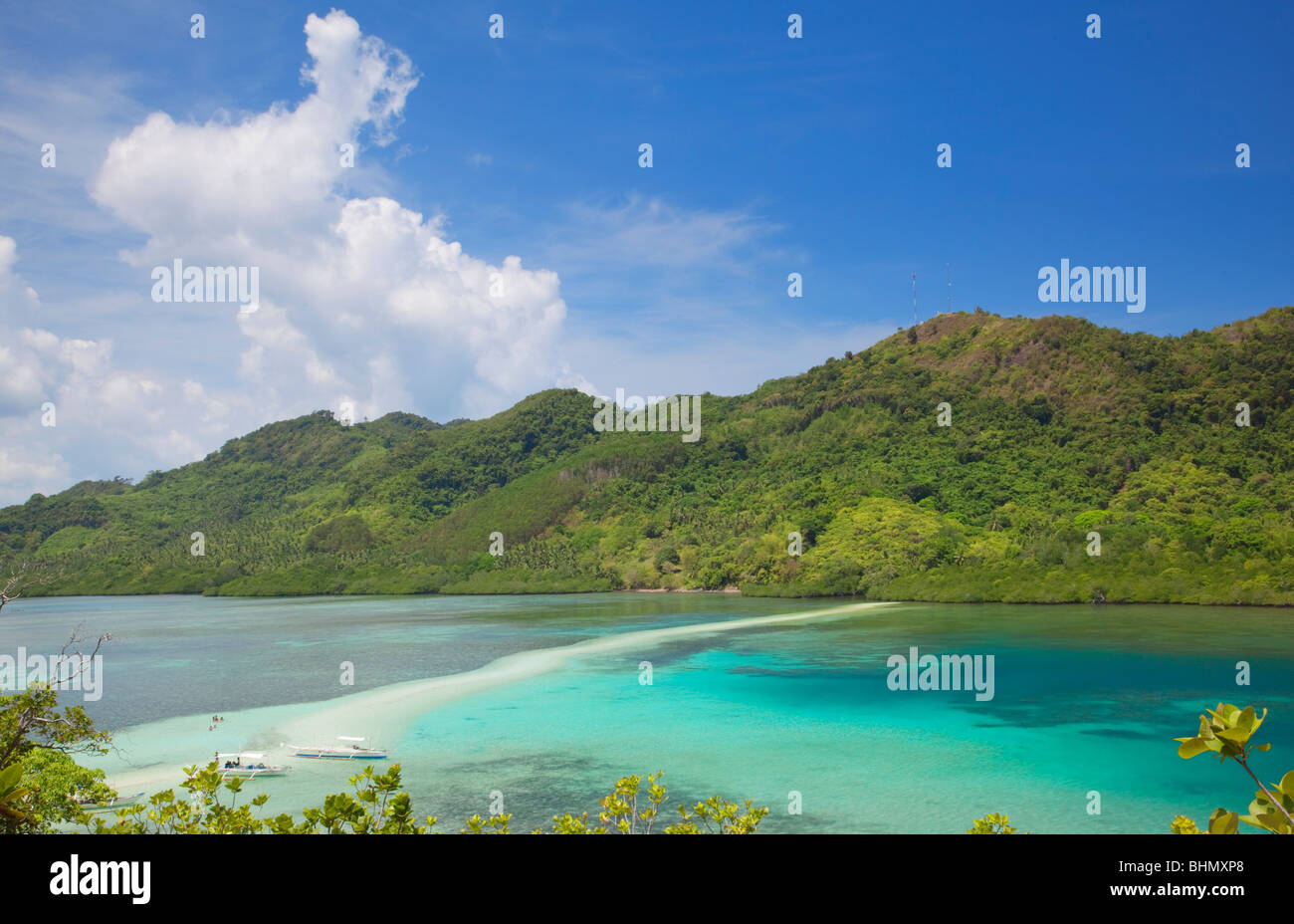 Strand von Snake Island; Bacuit Bay; Palawan; Philippinen. Stockfoto