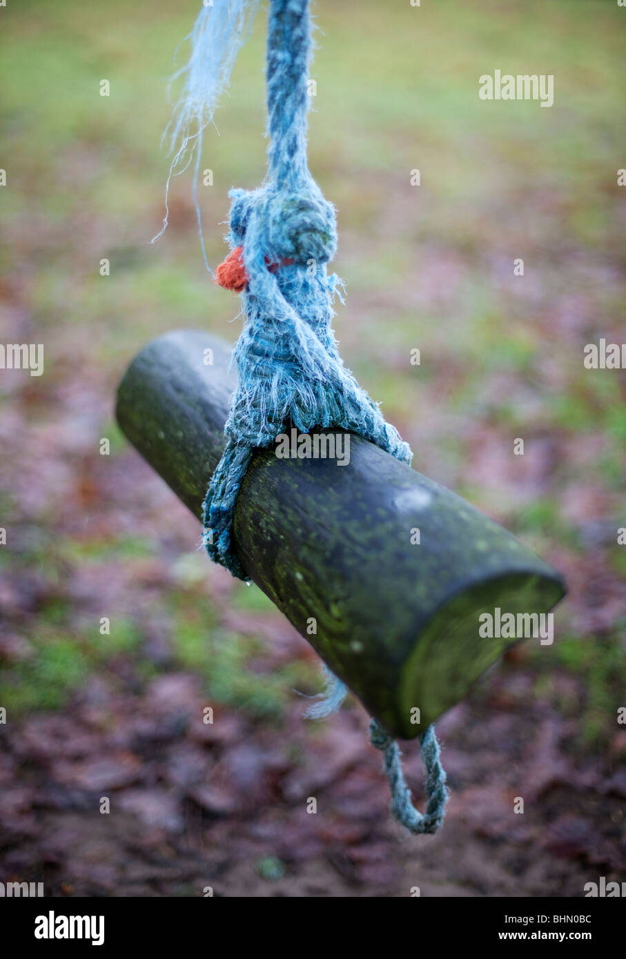 Ein Seil schwingen in einem Garten in England Stockfoto