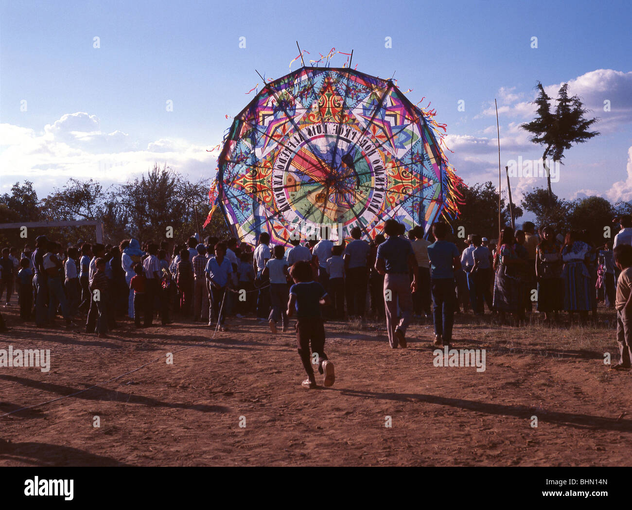 Religiöse kite fliegen Zeremonie, Santiago, Sacatepequez, Republik Guatemala Stockfoto
