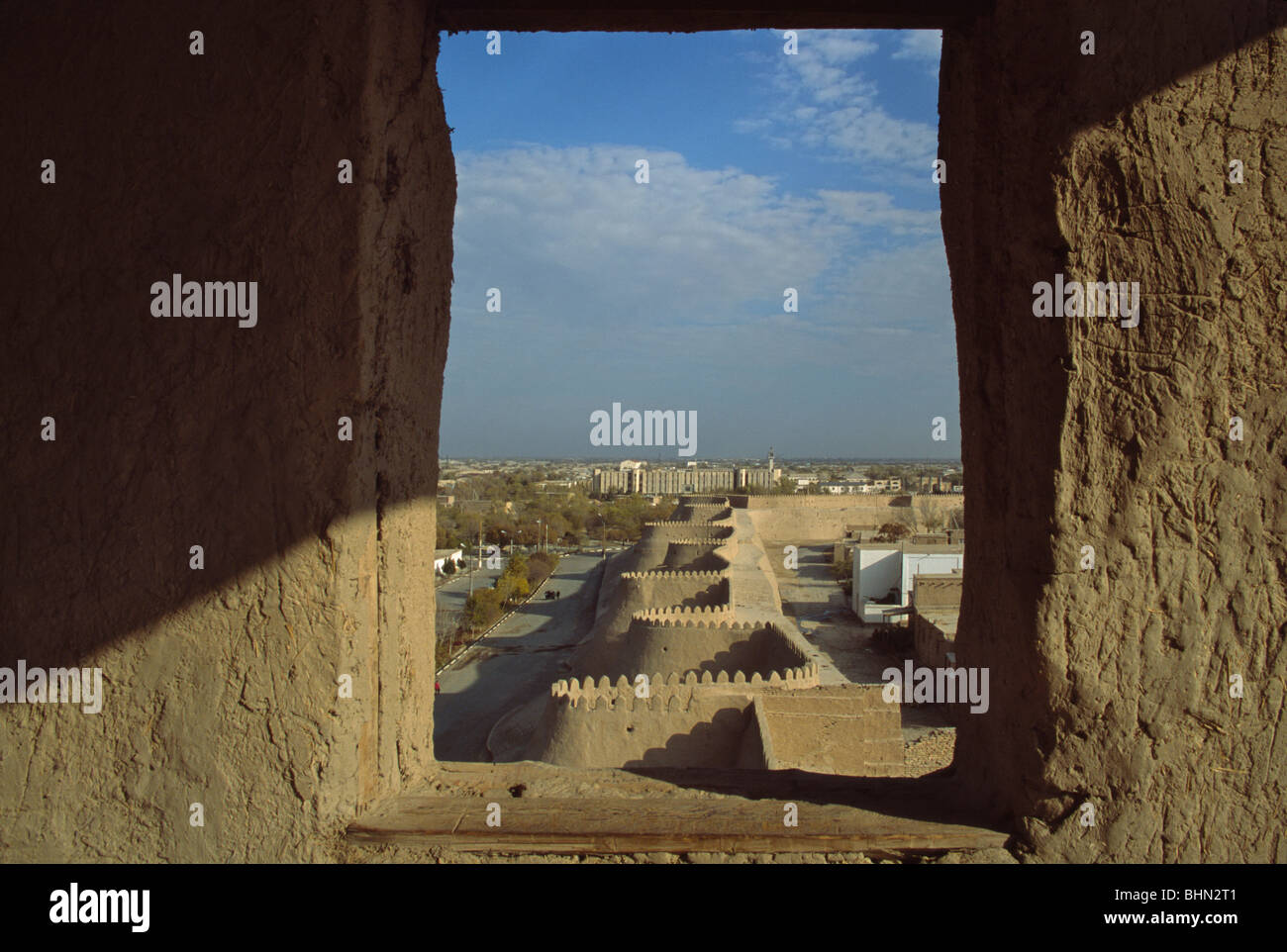 Ansicht des ummauerten inneren Stadt Ichon-Qala-Chiwa, Usbekistan Stockfoto