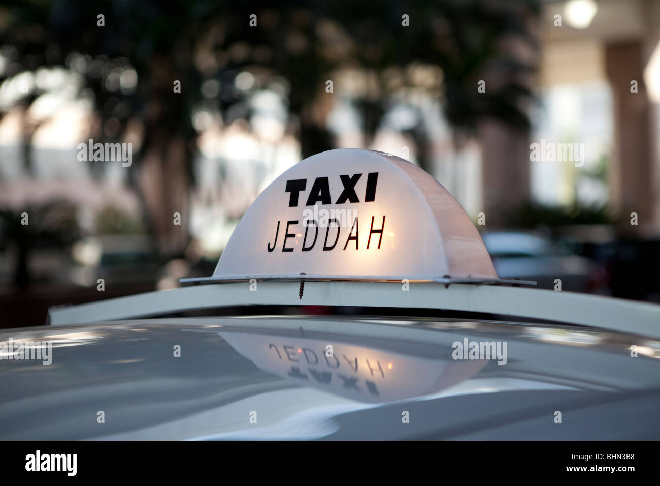 Taxifahrer Jeddah Saudi-Arabien Arabisch Auto Taxi Stockfoto