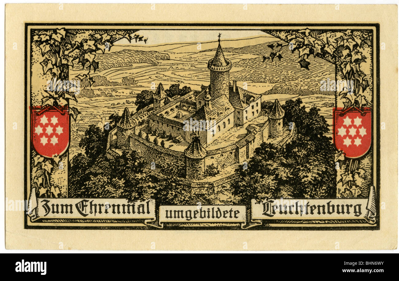 Geld / Finanzen, Banknoten, Deutschland, 50 Pfennig, Notgeld, Token, Stadt Kahla, 13.9.1921, Stockfoto