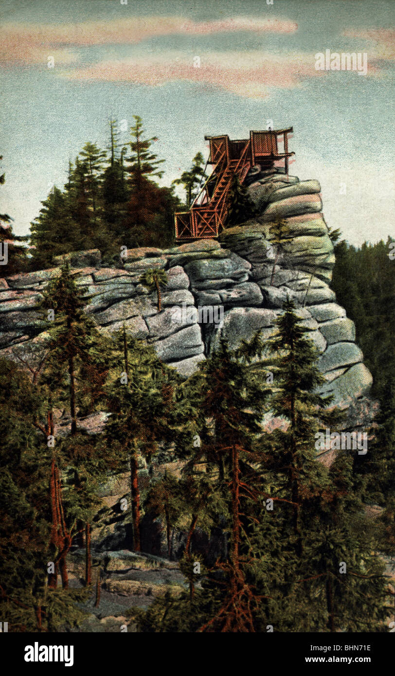 Geographie/Reise, Deutschland, Landschaften, Fichtelgebirge, Burgstein von Luisenburg bei Alexandersbad, farbige Bildpostkarte, ca. 1911, Stockfoto