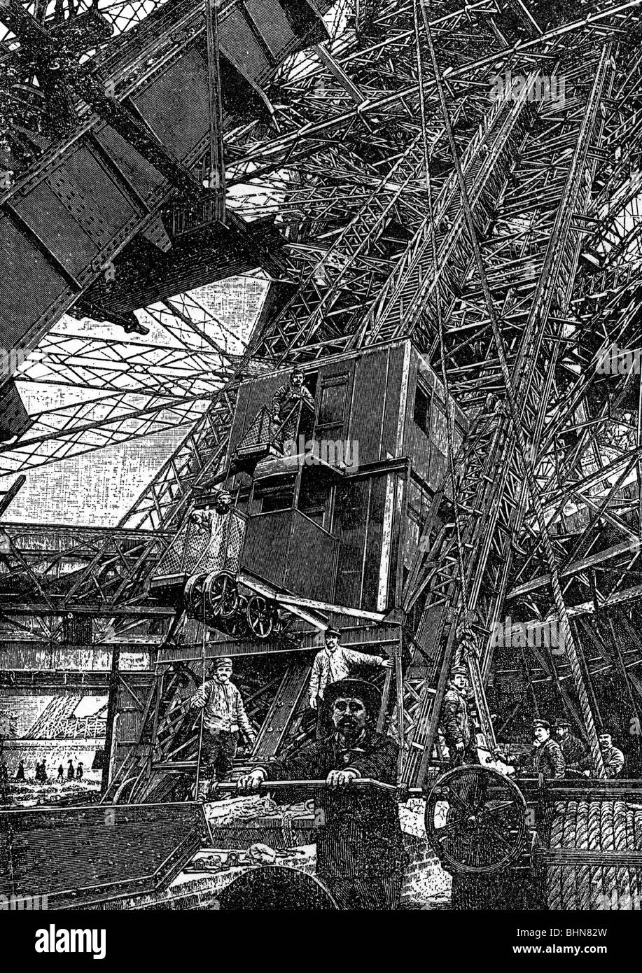 Geographie/Reise, Frankreich, Paris, Eiffelturm, Baustelle, Weltbestellung, 1889, Stockfoto