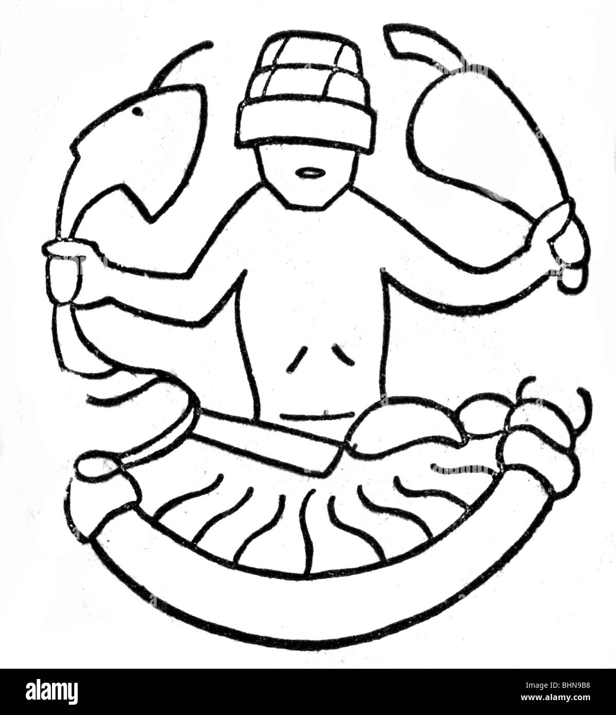 Astrologie, Sternzeichen: Skorpion, altes arabisches Bild, Arabisch, Arabische, arabische Welt, Skorpion, Skorpion, historisch, historisch, Sternbild, Stockfoto